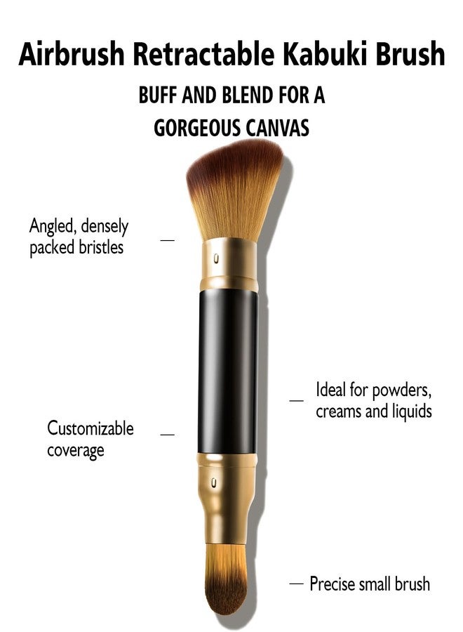 EOICCEOH Retractable Airbrush Kabuki Brush for All Face Makeup & Foundation for Liquid, Cream and Powder Face Makeup, Dual-Ended Brush for Precision Natural Look, Aluminum Handle, Stocking Stuffers for Women - Image 2